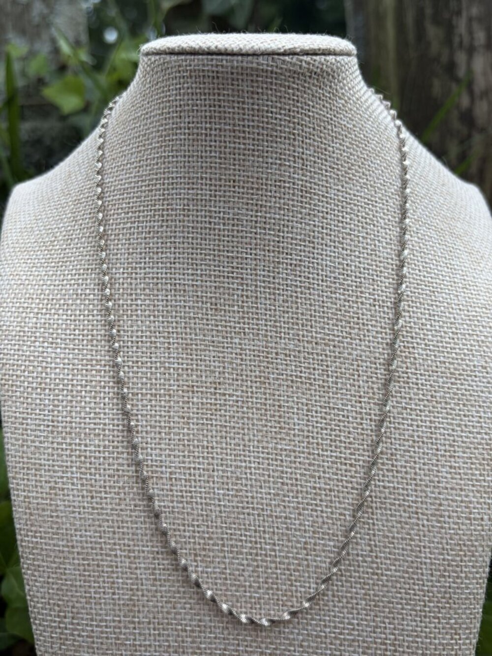VTG BBI 925 Sterling Silver Twisted Singapore Twist Chain Necklace Italy 18"